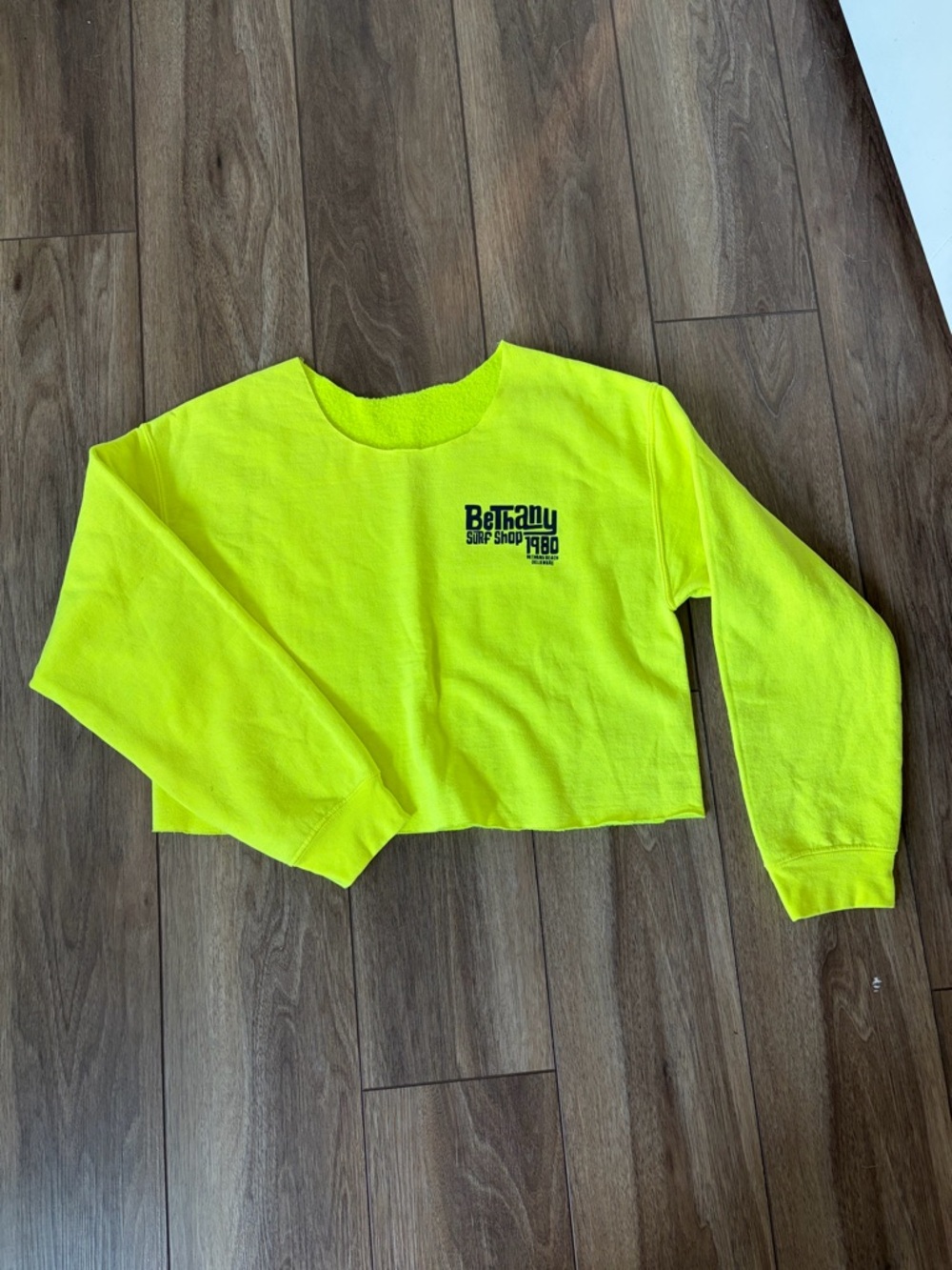 Neon Bethany surf shop crewneck